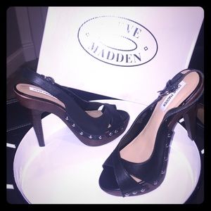 Steve Madden Black Peep Toe High Heels